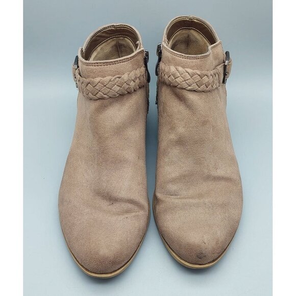 Life Stride Size 8.5M Side Zip Ankle Boots Block Heel Booties Brown Memory Foam - Picture 2 of 16